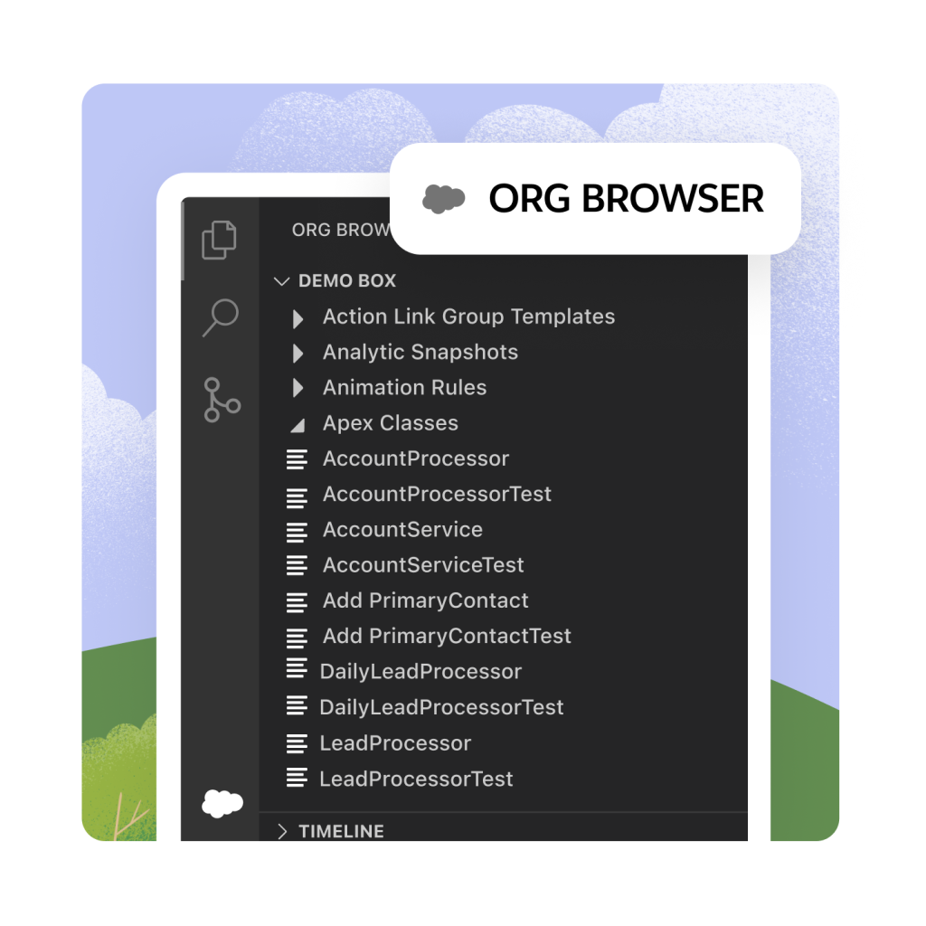 A pop-up screen for Org Browser: Metadata with options to choose from in the Demo Box. 