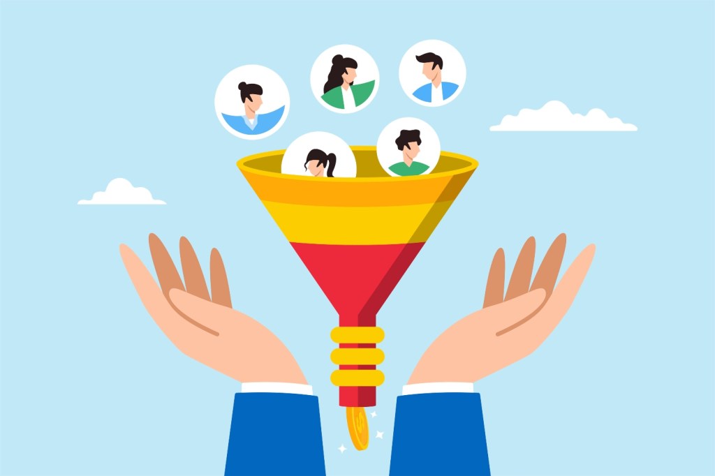 Illustration showcasing a CRM strategy for teams