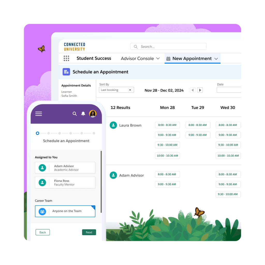 Mobile and desktop view of the support programs a student is enrolled in.