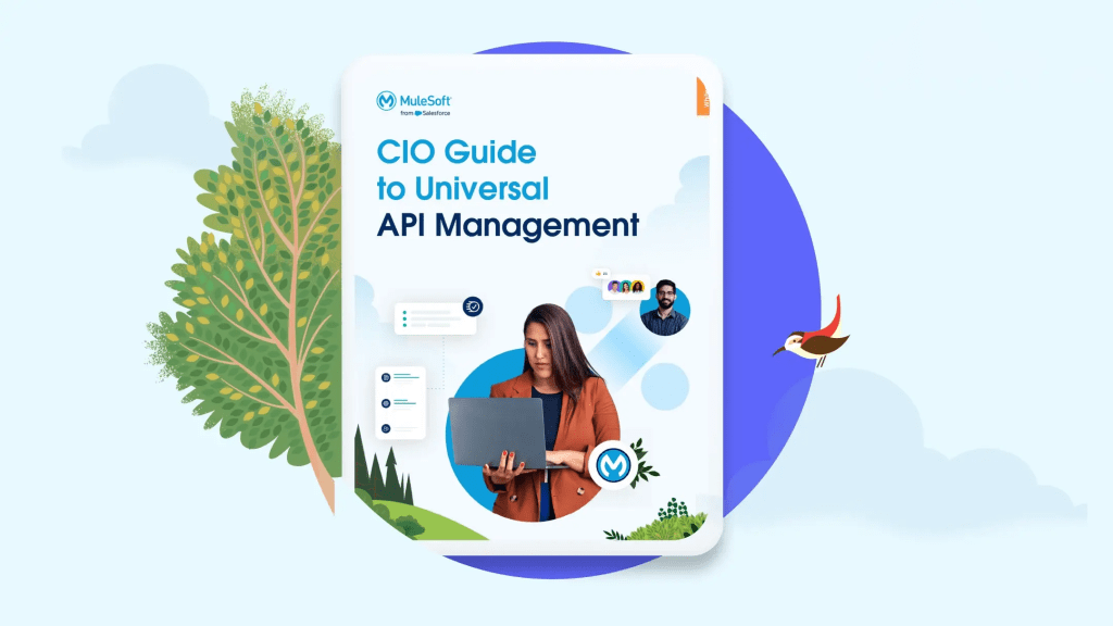 A graphic of the CIO guide to universal API management whitepaper cover.
